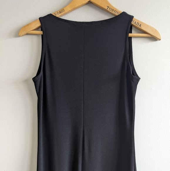 NORMA KAMALI Boat Neck Sleeveless Black Midi Dress - Picture 5 of 7